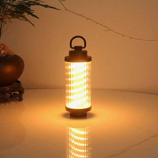 ESMARTER Retro LED Camping Lampe mit 2600mAh Akku, wiederaufladbare Taschenlampe in Weiß mit Haken für Outdoor und Zelt - Bild 1