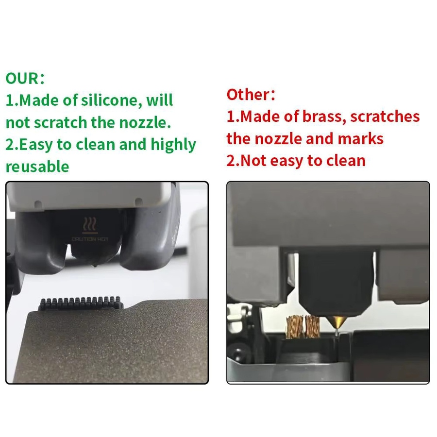 Bambu Lab Silikon Pinsel Düsenreiniger für A1 Mini 3D Drucker Zubehör in Grau - Bild 4