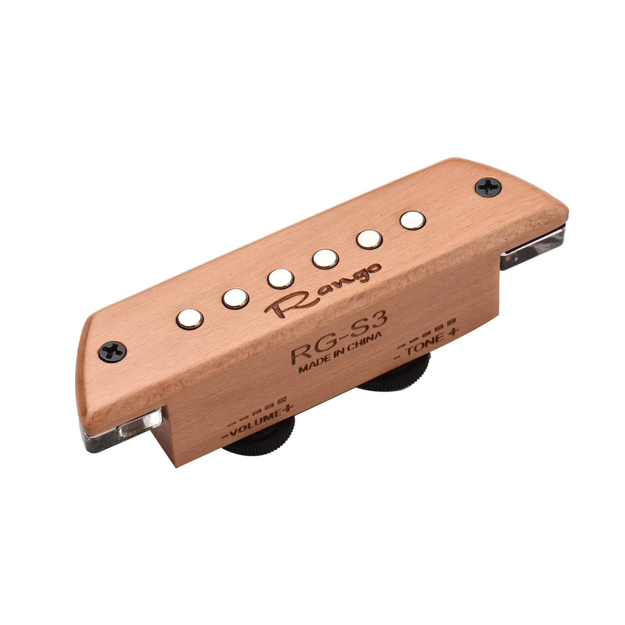 Rango RG-S3 Magnetischer Tonabnehmer für Akustikgitarren aus Buchenholz in Braun - Bild 3