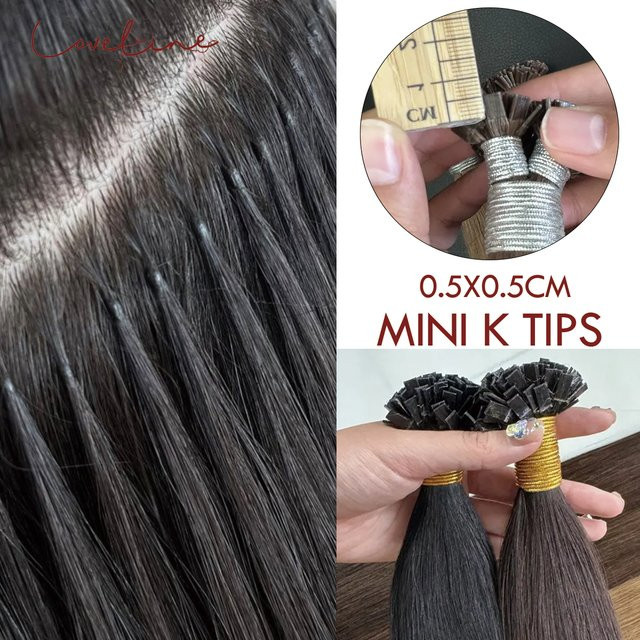 Loveline Mini K Tips Echthaarverlängerungen, Schwarzblond, 15 A - Bild 1