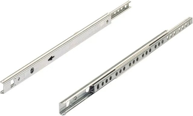 Hettich Kugelteilauszug für Schubkästen in Silber mit 17 mm Nut und 430 mm Auszugslänge - Bild 1