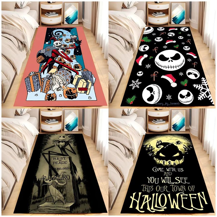 VIKAMA Halloween Kristallflor-Teppich rutschfest und verschleißfest in Schwarz - Bild 2