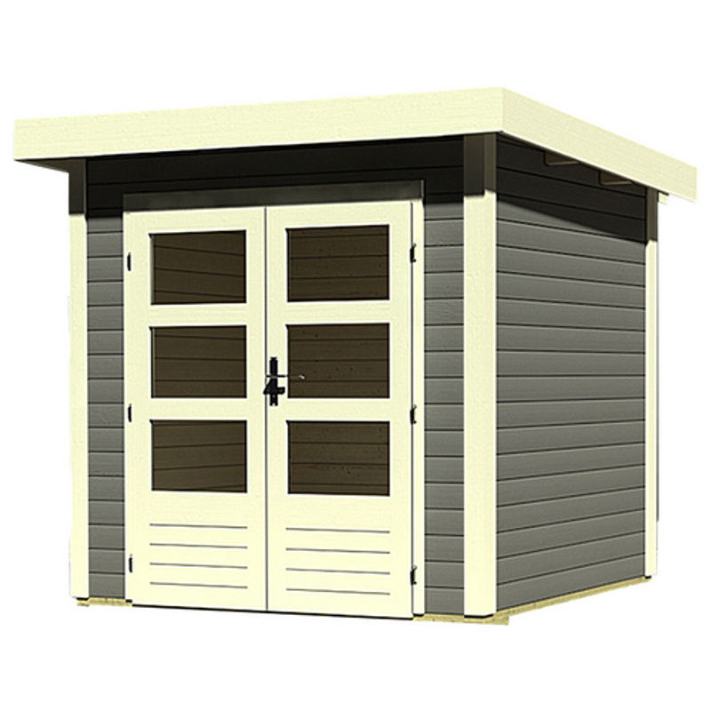 KARIBU Gartenhaus Kandern aus Holz in Grau, B/H/T: 204 x 222 x 204 cm - Bild 2