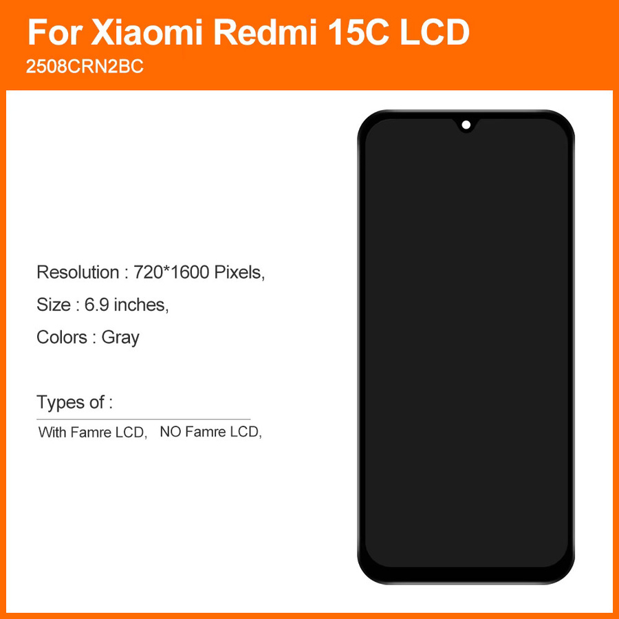 Xiaomi Redmi 15C 4G LCD Display Touchscreen Digitizer Montage Ersatz in Schwarz - Bild 2