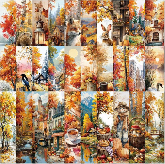 Bview Art 30 Stück Herbst-Lesezeichen in Multicolour für Schulbedarf, Tagebuch und Planer - Bild 1