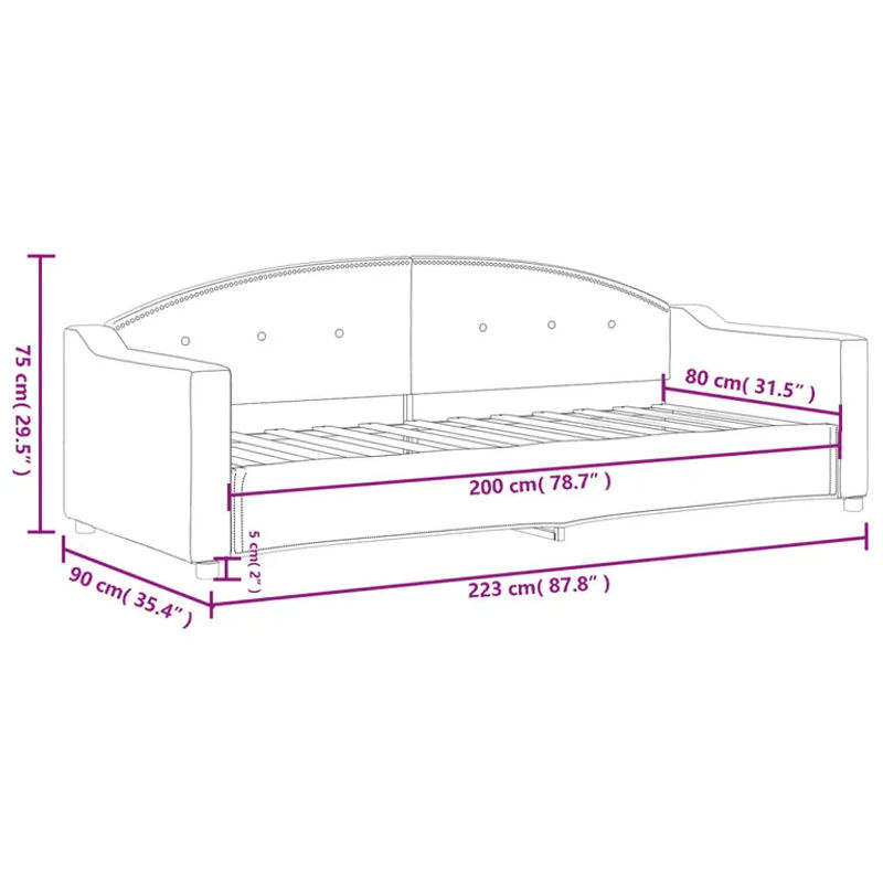 Vidaxl Schlafsofa in Grau mit Stoffbezug, B/T/H: 200 x 80 cm - Bild 3