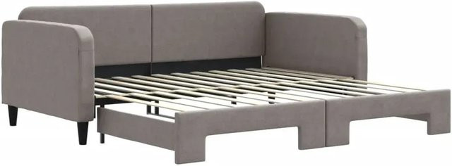 vidaXL Ausziehbares Tagesbett in Taupe, Modernes Polsterbett für Wohnzimmer oder Schlafzimmer, B/T: 100 x 200 cm - Bild 1