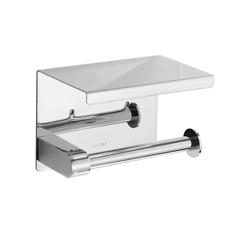 YUNJIEYA Toilettenpapierhalter aus Edelstahl 304 in Silber, wandmontierte wasserdichte Toilettenpapierbox und Taschentuchhalter für das Badezimmer - Bild 6