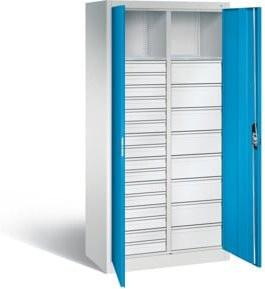 C+P Werkzeugschrank Acurado mit Türen und Schloss, Front Lichtblau, Korpus Lichtgrau, H x B x T: 195,0 x 93,0 x 50,0 cm - Bild 1