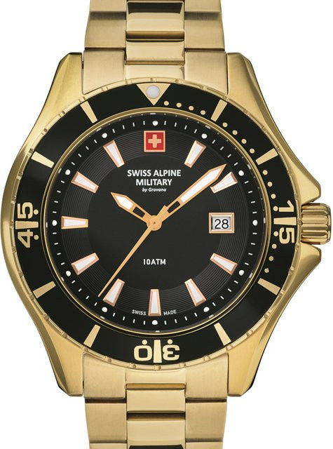 Swiss Alpine Military Diver Herrenuhr, Quarz, Edelstahl, 45 mm, 10 ATM - Bild 1