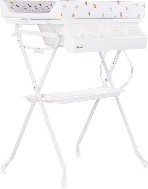 Chipolino Babywanne Wickeltisch 2 in 1 Aqua mit Zubehörfach und klappbarem Ständer, bunt/weiß - Bild 1