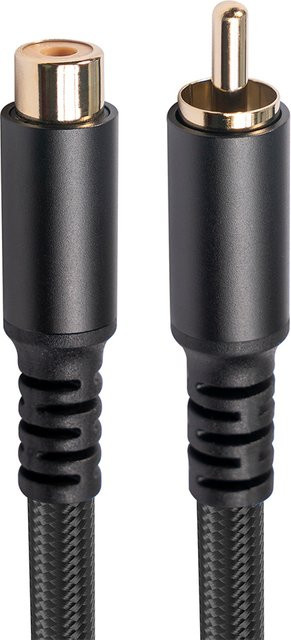 ALLOET RCA-Verlängerungskabel Stecker auf Buchse in Schwarz für Spielkonsolen, Subwoofer und Lautsprecher - Bild 1