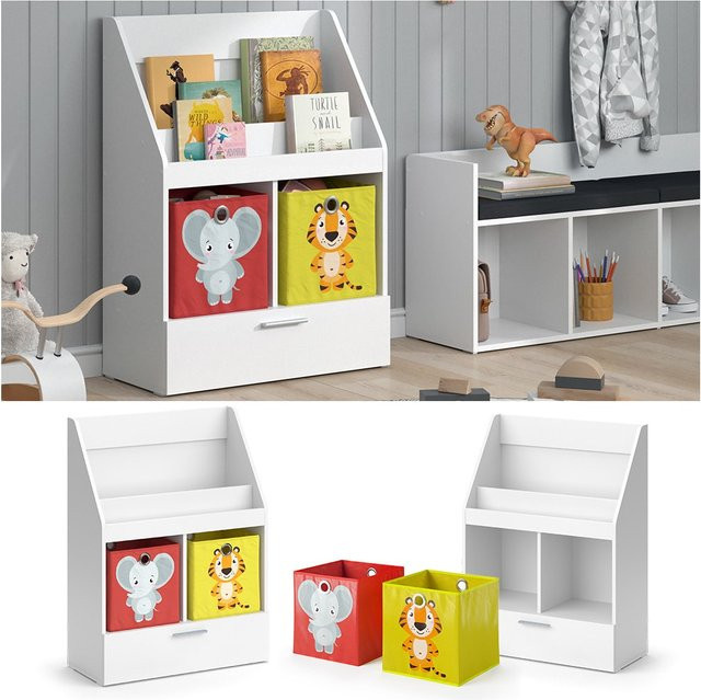 Vicco Kinderregal Luigi Weiß modern als Bücherregal und Spielzeugregal freistehend B/H: 72 x 96 cm - Bild 1