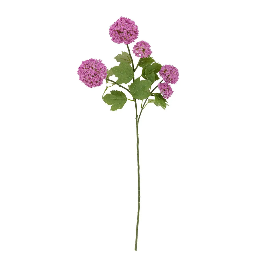 Bloomingville Kunstzweig Schneeballblüte in Lila mit kugelförmigen Blüten, Höhe: 19 cm - Bild 1