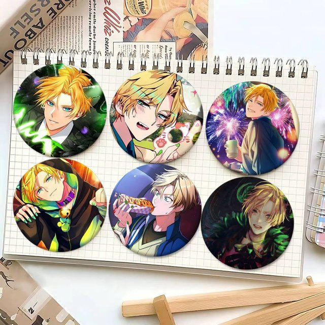 Mesuca Brosche, Emaille-Pin, Cartoon-Stil, rund - Bild 1