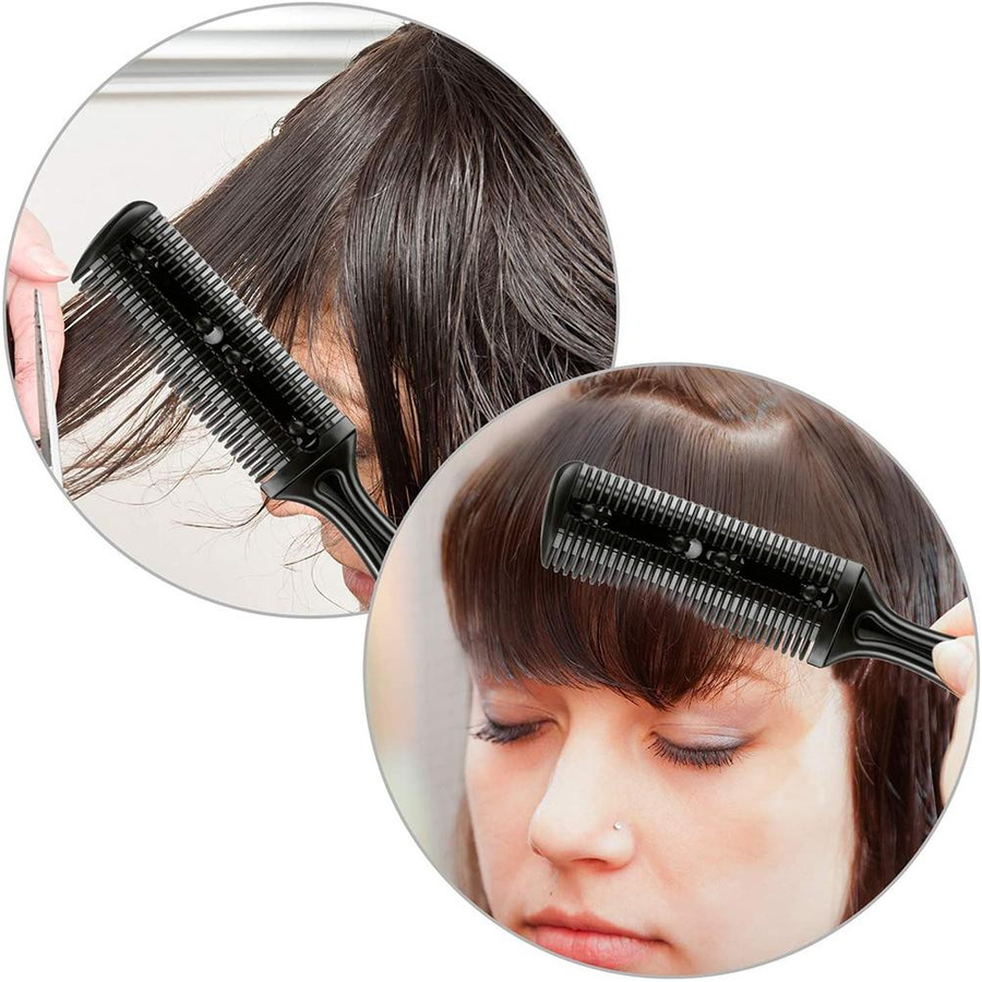 3-teiliger Haarrasierer-Kämme, doppelseitiger Haarschneidekamm mit 10 Edelstahlklingen, schwarz - Bild 2