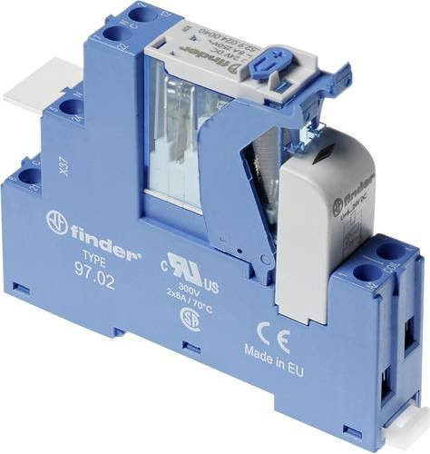Finder Koppelrelais 4C.02.9.024.0052 24 V/DC 8A 2 Wechsler in Schwarz und Blau - Bild 1