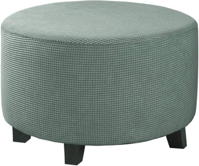 Bestbags Jacquard Ottoman Hülle Stretch Überzug für runden Hocker in Grün - Bild 1