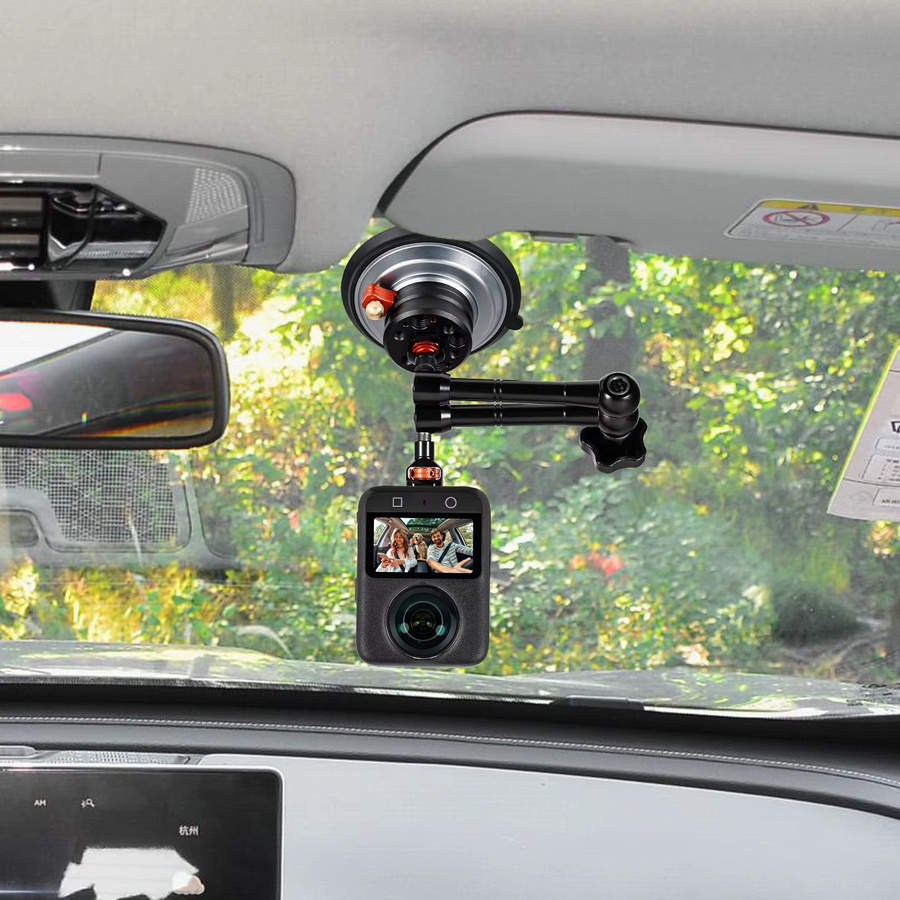 FEICHAO Magic Arm Magnethalterung mit verstellbarem Saugnapf und 1/4 Zoll Schraube aus Aluminium in Schwarz für DJI Osmo Pocket 3, GoPro 13 und Insta360 Kameras - Bild 2