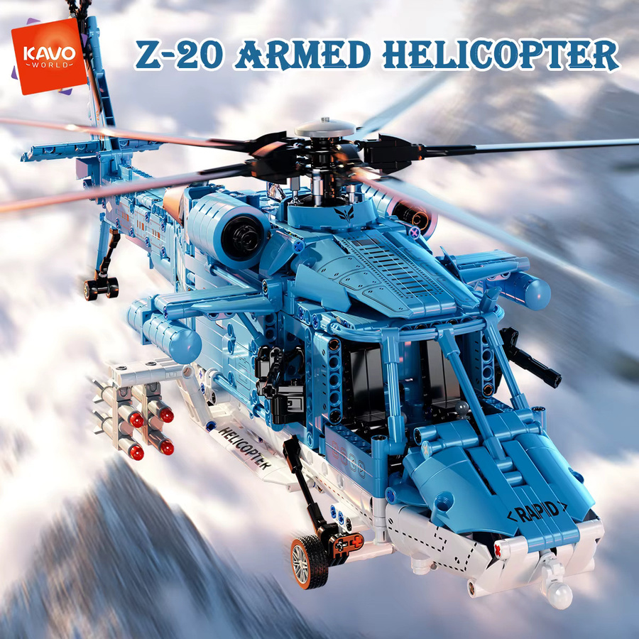 KAVOWORLD Blauer Kampfhubschrauber, Baukasten, 1521 Teile - Bild 2