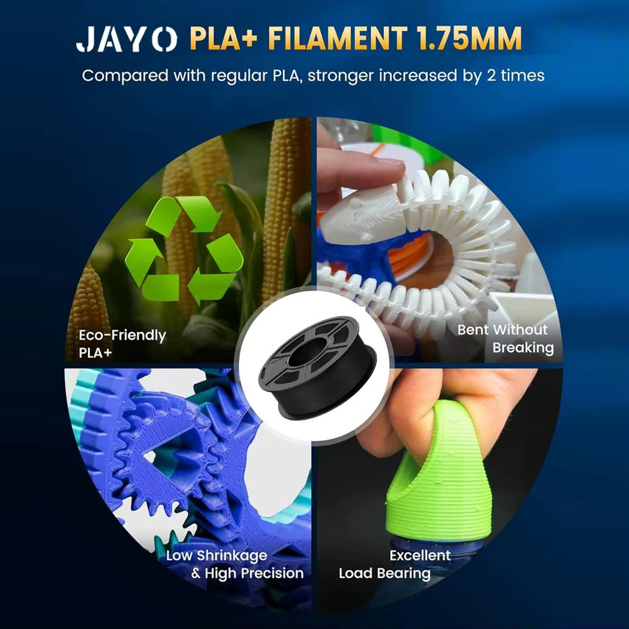 JAYO PLA PLUS 3D-Drucker-Filament Set, 10 Rollen, Multicolour und Weiß, Durchmesser: 1,75 mm, für FDM 3D-Drucker und 3D-Stifte - Bild 4