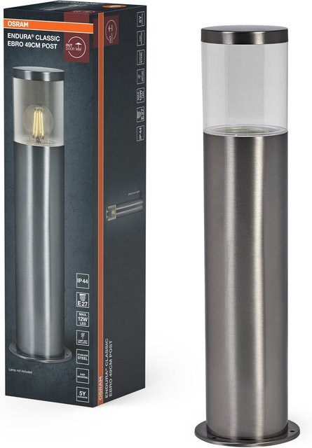 Osram Endura Classic Ebro Außenleuchte Wandleuchte aus Edelstahl in Silber, Höhe: 49 cm, IP44, E27 Fassung - Bild 1
