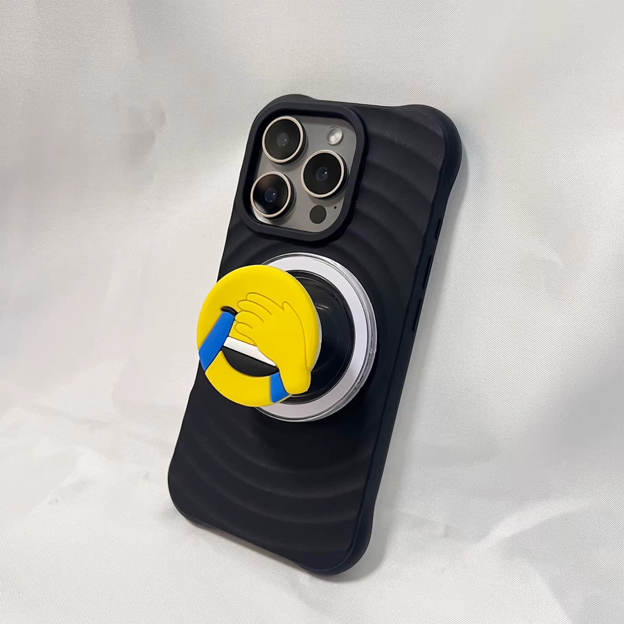 Handyhalter Grip Tok mit niedlichem Cartoon-Emoji als Ständer für iPhone 17 Pro Max und iPhone 16 Pro Max - Bild 2