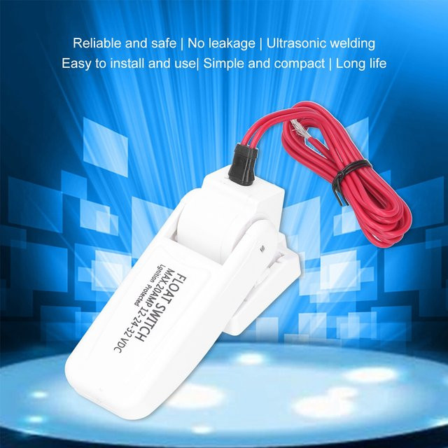 Aramox Automatischer Bilgenpumpen-Schalter für Boote und Marine, Elektrischer Wasserstand-Controller mit Schwimmerschalter, DC 12V/24V/32V - Bild 1