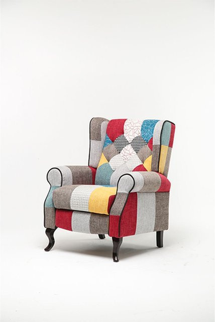 Skandinavischer Sessel Pico von Better Home in Patchwork-Optik, Mehrfarbig, B/T/H: 78 x 84 x 100,5 cm - Bild 1