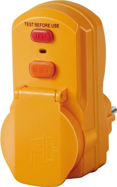 Brennenstuhl Personenschutz-Adapter BDI-A 2 30, Gelb, IP54, B/T/H: 5,0 x 10,5 x 9,5 cm - Bild 1