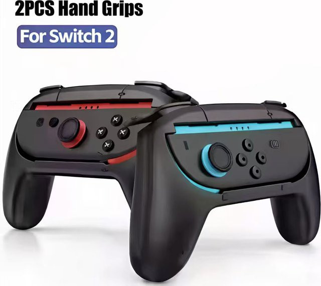2er-Set Komfort-Griffe für Nintendo Switch Konsole, Handgriff Links und Rechts Halterung für Controller und Gamepad, Schwarz - Bild 1