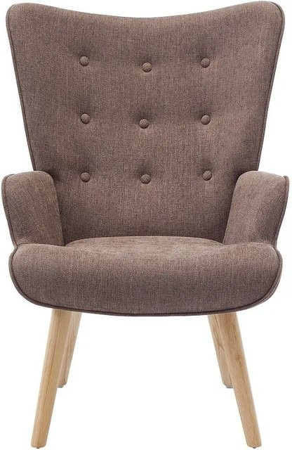 Vente-unique Sessel Vately mit gerader Rückenlehne und Armlehnen in Taupe, Breite: 69 cm - Bild 1