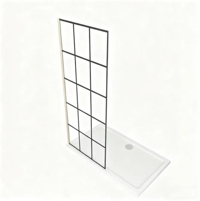 AICA Walk-in Duschwand aus Nano Glas mit Wandrahmen in Gold, B: 80 cm, H: 200 cm - Bild 1