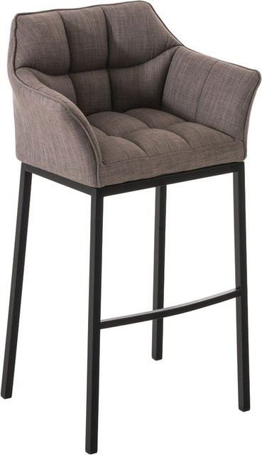 TPFLiving Barhocker Damaskus mit 4-Fuß Gestell in Schwarz und Grau, Stoff, drehbar, Höhe: 110 cm, Breite: 48 cm, Tiefe: 64 cm - Bild 1