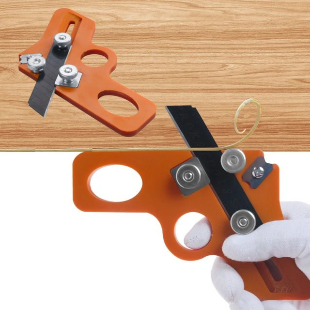 Manueller Kantenanleimschneider JIGHOLE in Orange zum Anfasen und Entgraten für Möbel - Bild 1