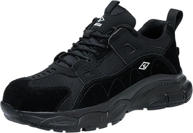 Shoekeeper Sicherheitsschuhe für Damen und Herren mit Stahlkappe, Anti-Smashing und Anti-Piercing, Leder, Schwarz, Grau, Rot, Pink - Bild 1