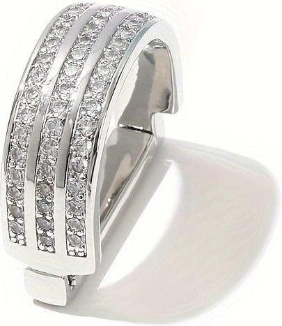King Count Krawattenklammer Ring, drei Drähte, Strass, gray, Unisex - Bild 1