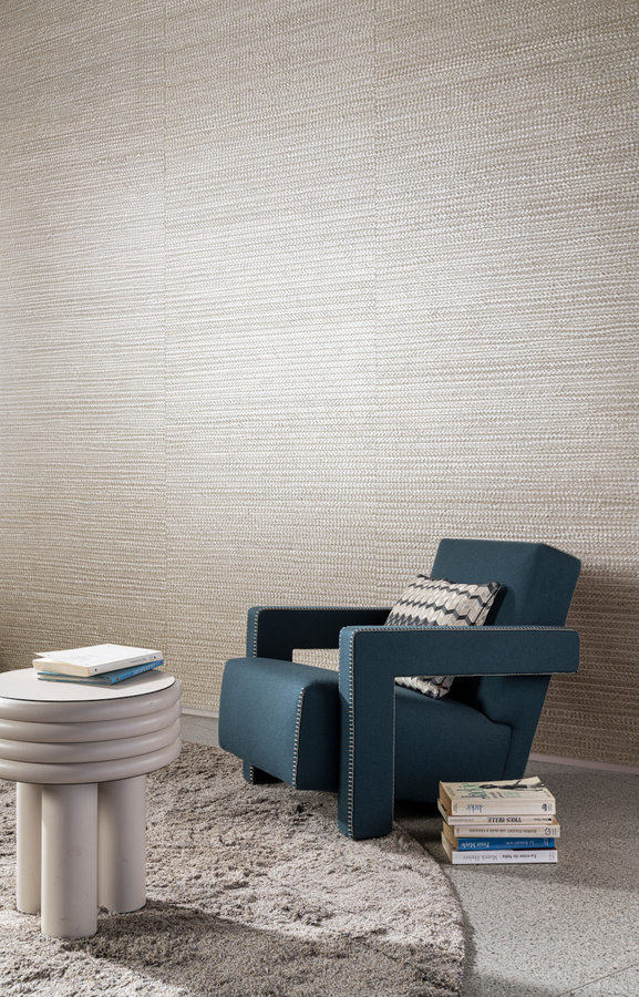 Arte International Wallpaper Twill Chroma in Silber und Grau mit modernem Natur-Design - Bild 1