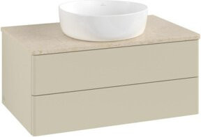 V&B Waschtischunterschrank Antao mit Beleuchtung, Grau lackiert, B/T/H: 80 x 36 x 50 cm - Bild 1