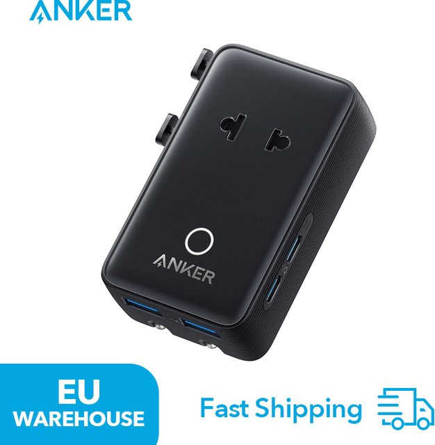 Anker Nano Reiseadapter weltweit in Schwarz mit 2 x USB-C, 2 x USB-A und 1 x AC Anschluss für über 200 Länder - Bild 1