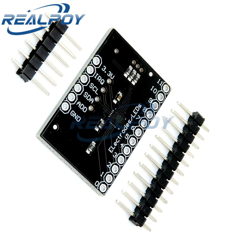 REALPOY MPR121 Breakout V12 Kapazitives Berührungssensor-Controller-Modul mit I2C-Schnittstelle in Schwarz für Arduino - Bild 3