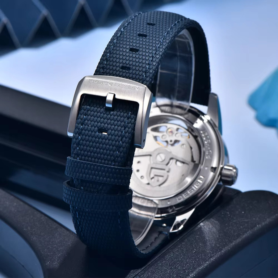 PAGANI DESIGN Automatik-Armbanduhr, Edelstahl, Blau, Saphirglas, Herren - Bild 5