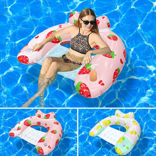 CatXaa U-förmiger Ananas-Schwimmreifen, Schwimmbett, Kunststoff - Bild 1