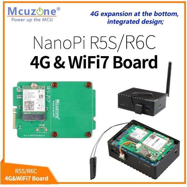 NanoPi R5S LTS/R6C Single Board Computer von MCUZONE mit RK3568B2, 4 GB DDR, 64 GB eMMC, 2,5 G Ethernet und WiFi6 - Bild 1