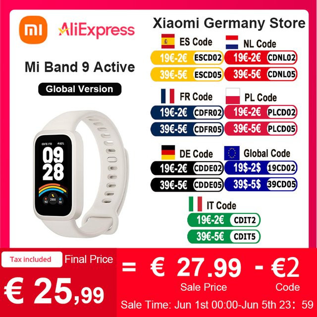 Xiaomi Smart Band 9 Active Fitness-Armband in Schwarz mit Bluetooth, Herzfrequenzmessung, SpO2-Überwachung und Schlaftracking - Bild 2