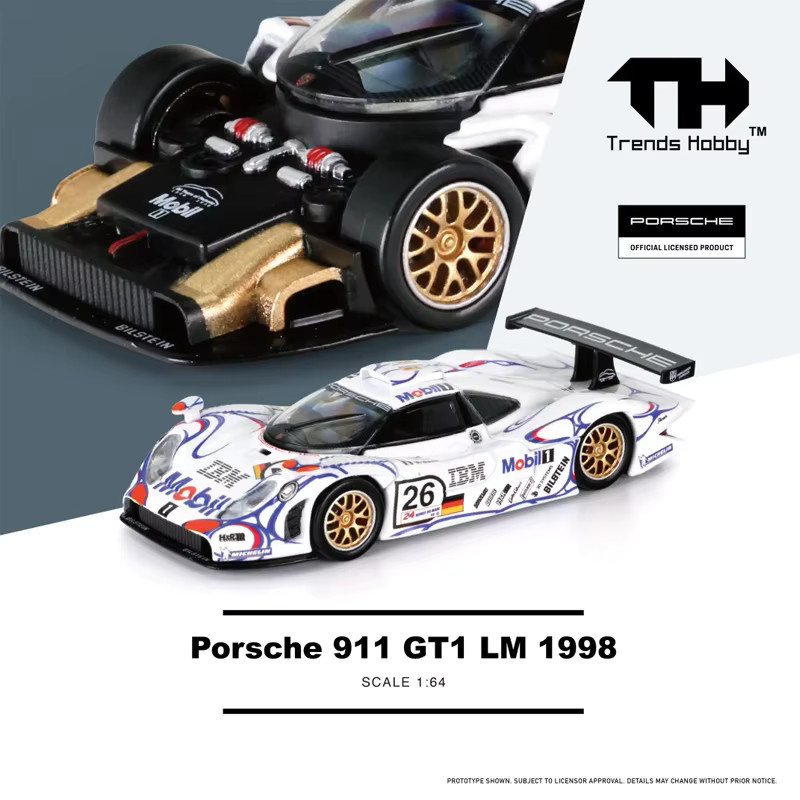 Bburago 911 Gt1 Lm 1998 24-H Le Mans Champion Car, Miniaturmodellspielzeug, 1:64, Metall - Bild 4