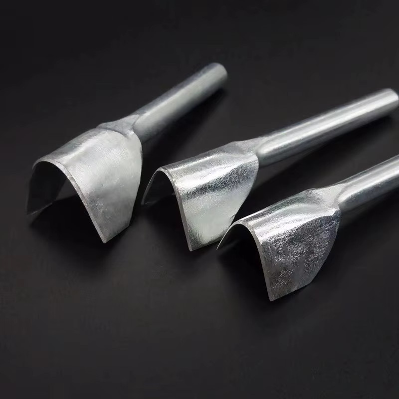 V-Form Leder Handwerk Cutter Punch Set für DIY Gürtel und Brieftaschen aus Stahl, Silber, 20mm-50mm - Bild 4