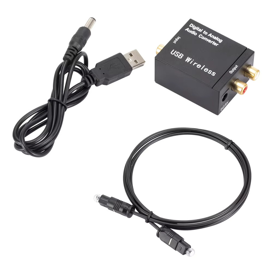 ALLOET Audio-Konverter DAC-Adapter mit optischem Kabel 1m, Bluetooth-kompatibel, Schwarz - Bild 5