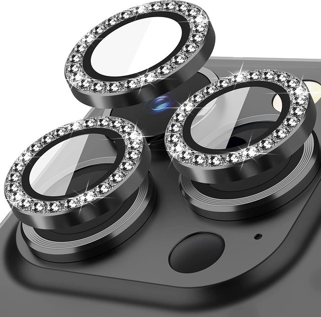 Glitzernder Diamant Kameraobjektivschutz für Apple iPhone 17 Air 16 15 14 13 12 11 Pro Max Plus Mini in Silber - Bild 1