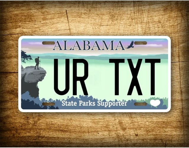 Personalisiertes Auto-Dekoschild Alabama State Parks Supporter von CIFBUY in Weiß und Multicolour - Bild 1